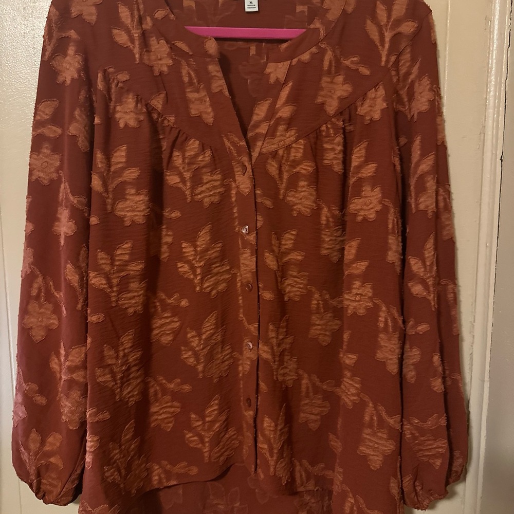 Women's Rust Floral Top